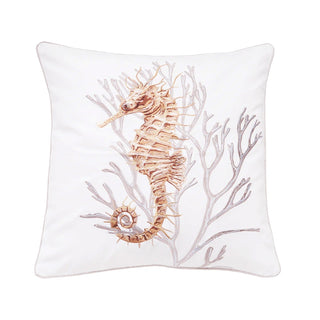 Neutral Seahorse Pillow