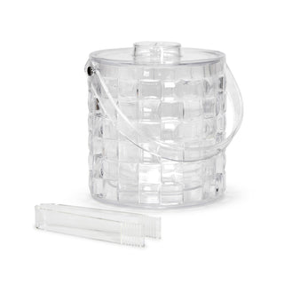 Cube Acrylic Ice Bucket w/Tongs
