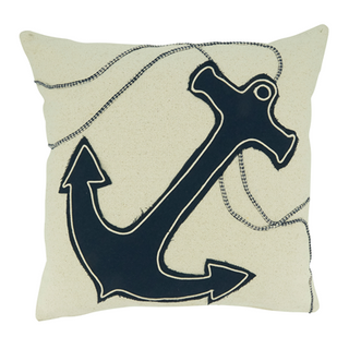 Anchor Appliqué Navy 18" Pillow