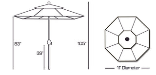 11' Auto Tilt Umbrella