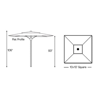 10' Commercial Square Umbrella