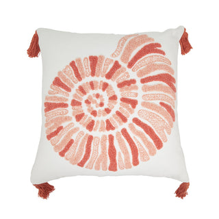 Embroidered Seashell Pillow