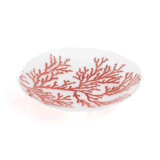 15" Glass Coral Design Bowl