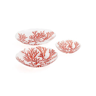 15" Glass Coral Design Bowl